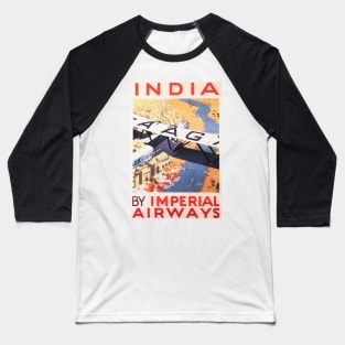 INDIA IMPERIAL AIRWAYS Advertisement British Airline Vintage Airplane Baseball T-Shirt